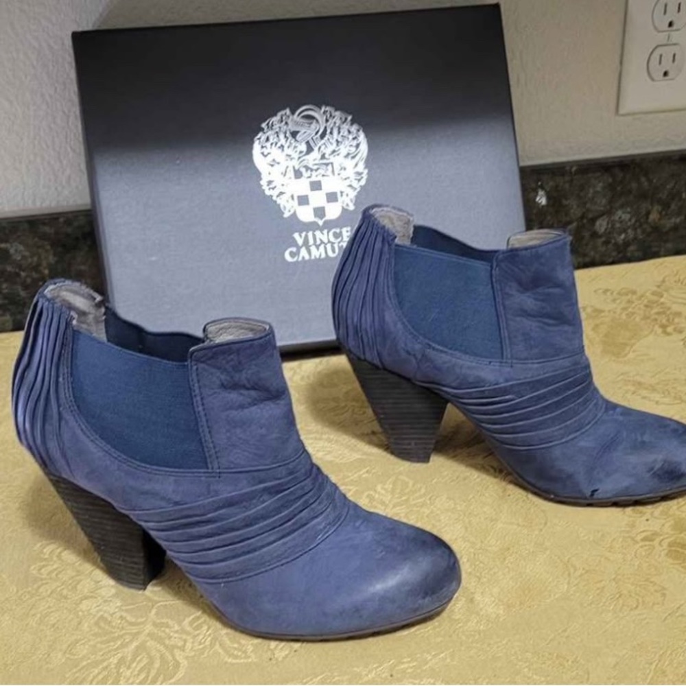 Vince Camuto  Midnight Blue Heeled Boots size 8
